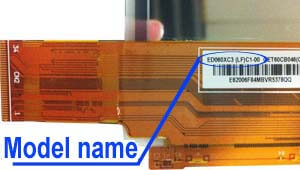 Marking area with the name of the model on the display ED060<wbr>XD4<wbr>(LF) C1