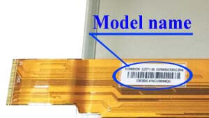 Marking area with the name of the model on the display ED060<wbr>XD6<wbr>(LF)